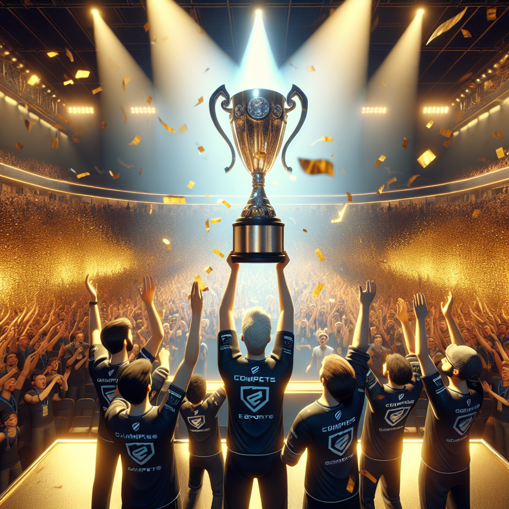 Vitality баг NAVI-г 3-0-ээр ялсан финалын тайзны ялалтын мөч, конфетти гэрэлтүүлэгтэй зураг